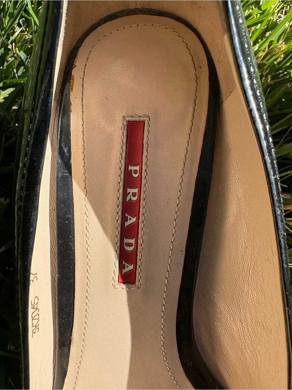 Prada Black Patent Leather Peep-Toe Pumps - Women's